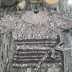 Women’s XOXO polka dot blouse size Medium